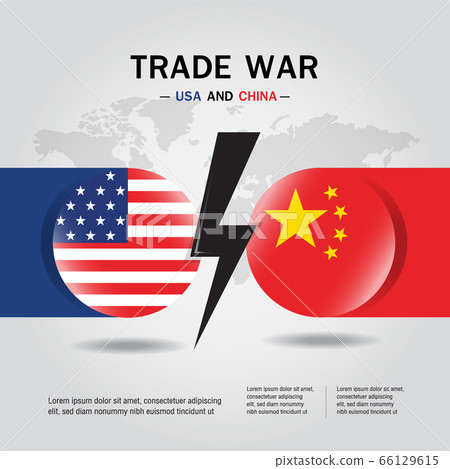 Concept of trade war between USA and China Flag... - Stock Illustration ...