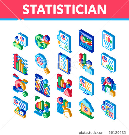Statistician Assistant Isometric Icons Set Vector Statistician Assistant Isometric Icons Set Vector 66129683