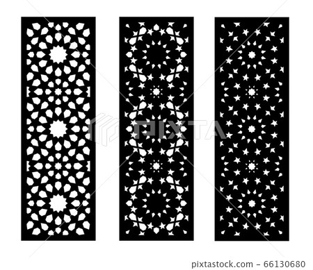 Modern lazer cut vector panel, screen, fence, divider. Cnc decorative pattern, jali design, interior element. Modern lazer cutting template 66130680