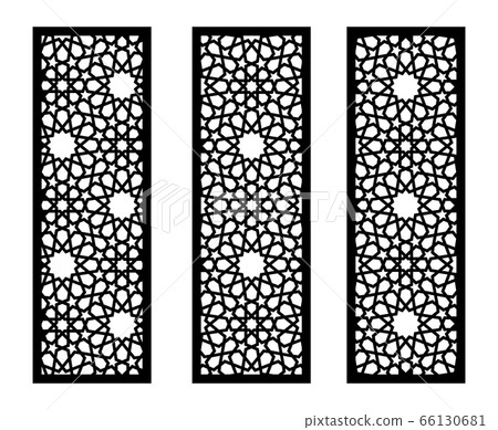Laser cut vector panel, screen, fence, divider. Cnc decorative pattern, interior element. Islamic arabic laser cutting Laser cut vector panel, screen, fence, divider. Cnc decorative pattern, interior element. Islamic arabic laser cutting 66130681