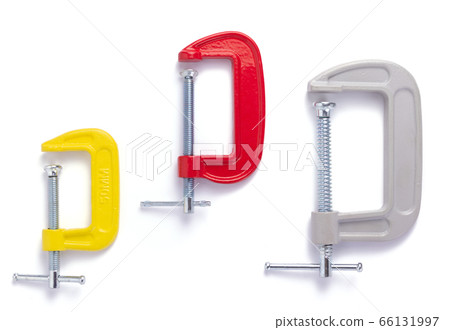 metal clamp or c-clamp on white background metal clamp or c-clamp on white background 66131997