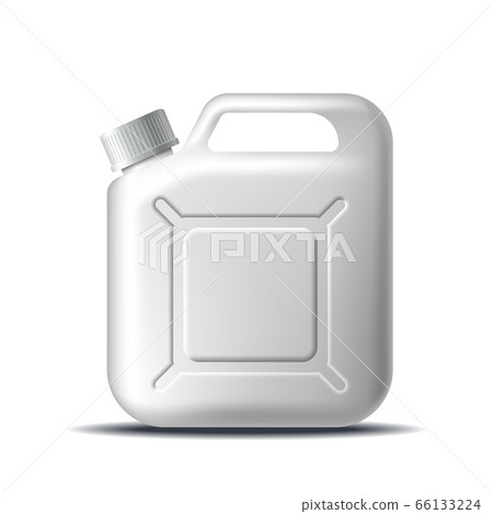 White Plastic Jerrycan Oil isolated on white 66133224