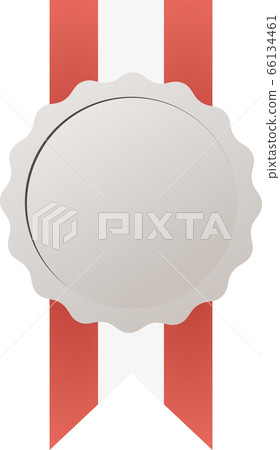 Decorative silver with red and white ribbon Decorative silver with red and white ribbon 66134461