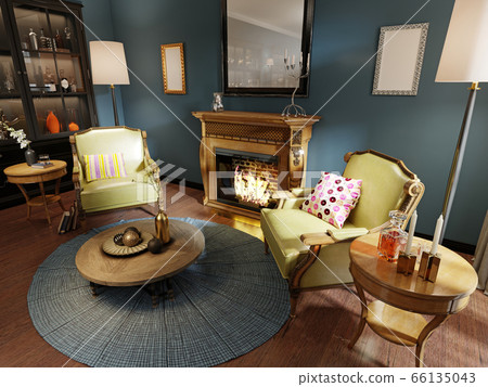 Relaxation area of the classic-style living room Relaxation area of the classic-style living room 66135043