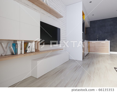 A TV unit, TV wall, TV set, with a TV and 66135353