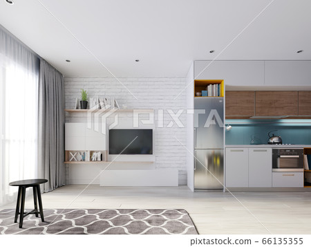 A TV unit, TV wall, TV set, with a TV and A TV unit, TV wall, TV set, with a TV and 66135355