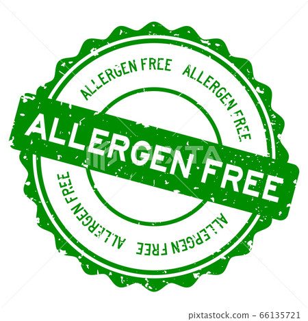 Grunge green allergen free word round rubber seal stamp on white background Grunge green allergen free word round rubber seal stamp on white background 66135721