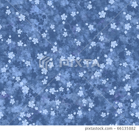 Seamless simple floral blue pattern-插圖素材 [66135882] - PIXTA圖庫