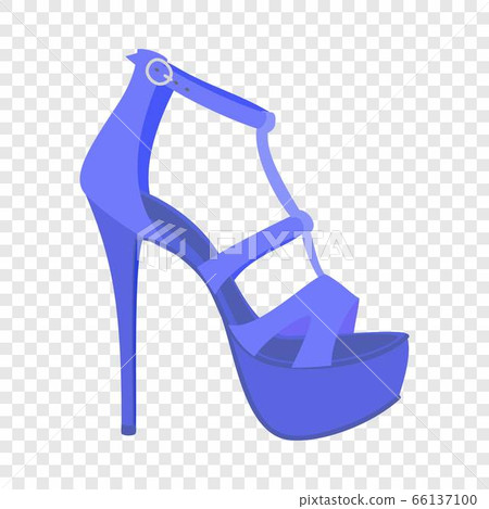 Blue woman sandal icon, flat style - Stock Illustration [66137100] - PIXTA
