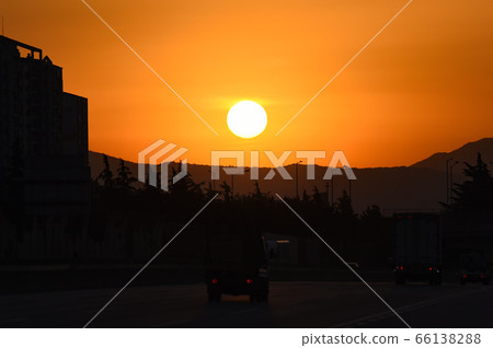 Highway dawn sunrise Highway dawn sunrise 66138288