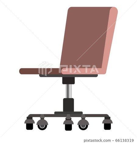 Trendy vector flat 3d office modern computer chair with pastel brown color shades 66138319