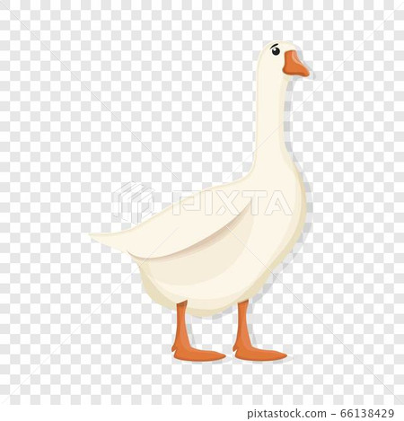 White goose icon, cartoon style White goose icon, cartoon style 66138429