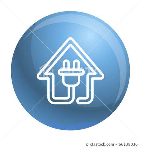 Eco house plug icon, outline style Eco house plug icon, outline style 66139036