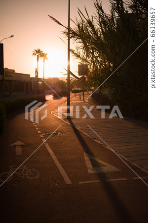 Dawn or sunset in the resort city of Ayia Napa on Dawn or sunset in the resort city of Ayia Napa on 66139657