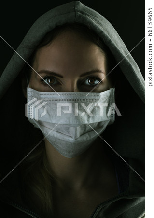 Dark photo of Young handsome man wearing medical 66139665