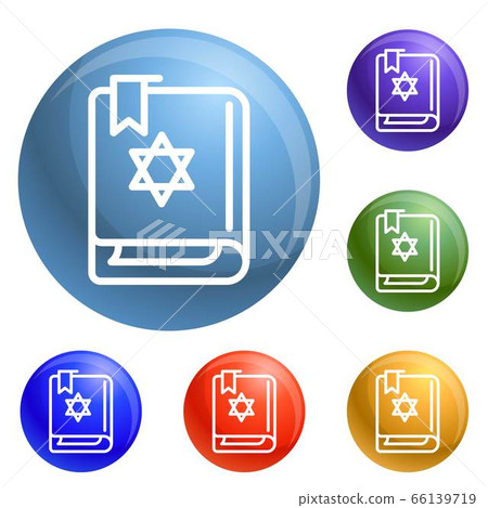 Torah book icons set vector 66139719