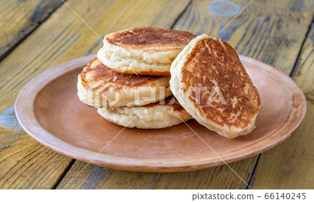 Stack of ricotta pancakes 66140245