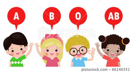 cute kids and Blood type, Blood type with happy children Healthy concept isolated on white background vector illustration cute kids and Blood type, Blood type with happy children Healthy concept isolated on white background vector illustration 66140351