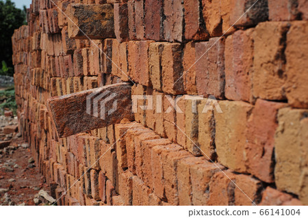 Abstract texture and background bulk of red bricks 66141004