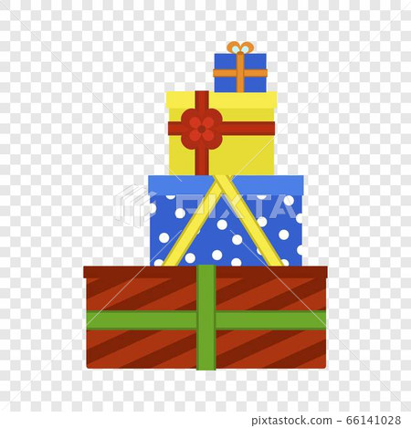Colorful gift box stack icon, flat style-插圖素材 [66141028] - PIXTA圖庫