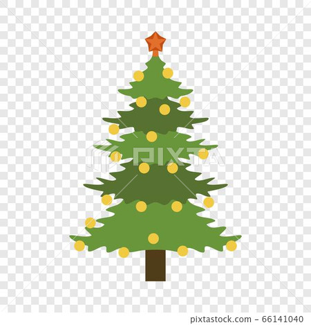 Xmas fir tree icon, flat style 66141040