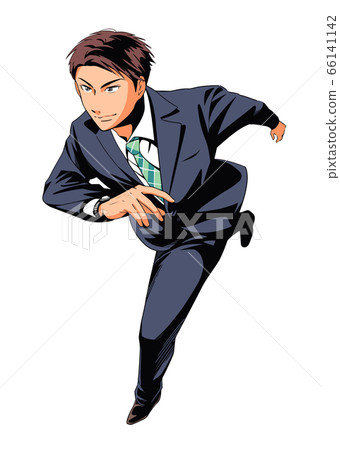 Handsome businessman: a man running 66141142
