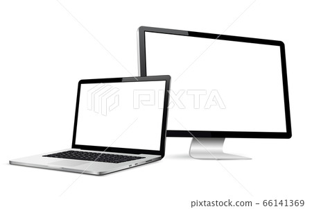 Responsive web design computer display with laptop isolated Responsive web design computer display with laptop isolated 66141369