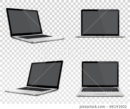 Laptop set isolated. Perspective, top and front view 66141602