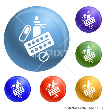 Medical spray icons set vector Medical spray icons set vector 66142111