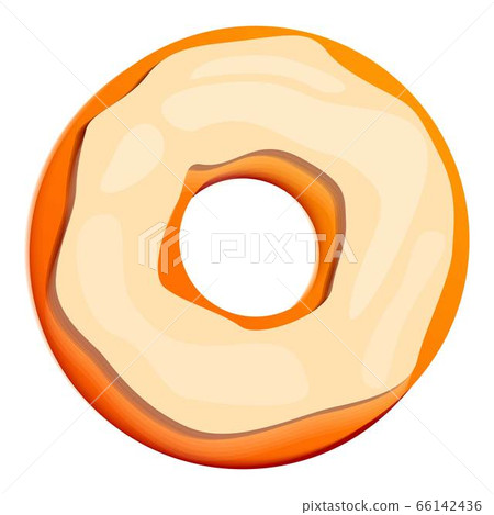 White creme biscuit icon, cartoon style 66142436