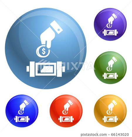 Put economy money coin icons set vector 66143020