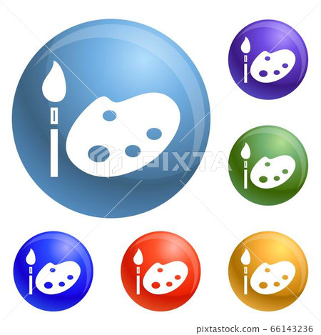 Brush paint tool icons set vector Brush paint tool icons set vector 66143236