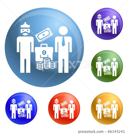 King man bribery money icons set vector King man bribery money icons set vector 66143241
