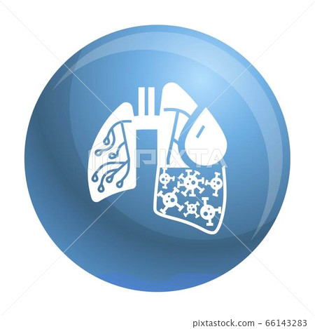 Pneumonia virus lungs icon, simple style 66143283