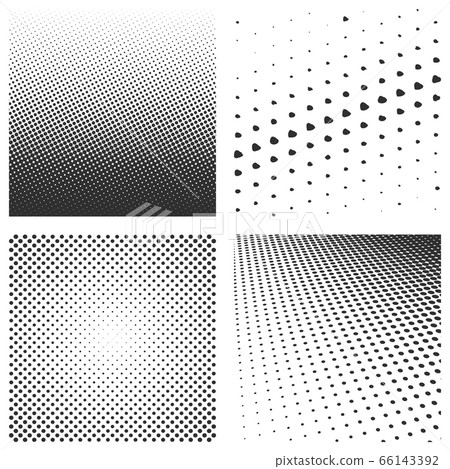 Set of halftone black pattern isolated on a white 66143392