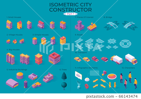 Isometric City Constructor - Stock Illustration [66143474] - PIXTA