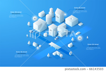 Vector isometric white city template 66143503