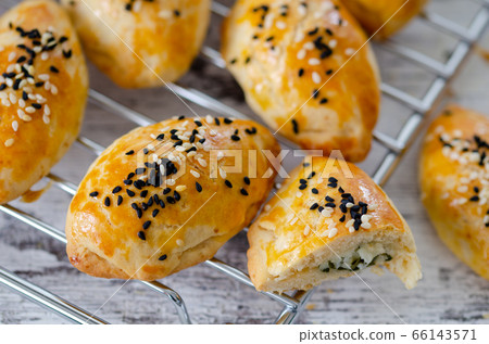 Homemade cheesy pastry in the kitchen Homemade cheesy pastry in the kitchen 66143571