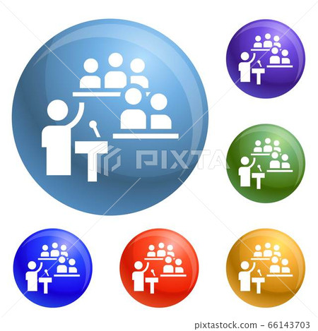 Political speech icons set vector - Stock Illustration [66143703] - PIXTA