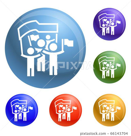 Political meeting icons set vector Political meeting icons set vector 66143704
