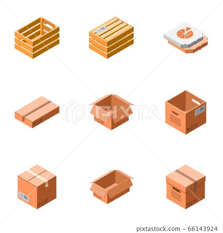 Package icon set, isometric style Package icon set, isometric style 66143924