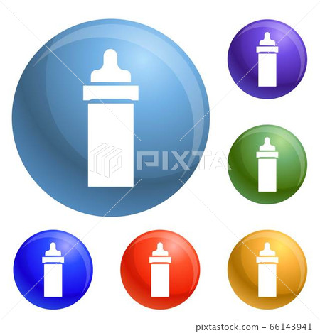 Baby bottle icons set vector Baby bottle icons set vector 66143941