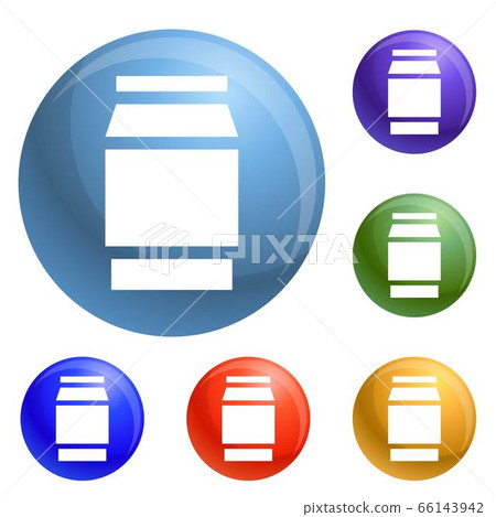Polycarbonate jar icons set vector Polycarbonate jar icons set vector 66143942