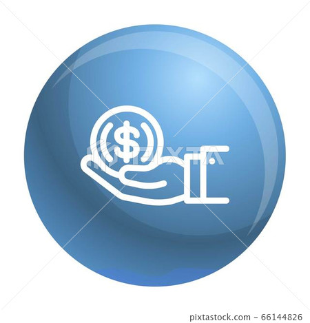Coin in hand icon, outline style Coin in hand icon, outline style 66144826