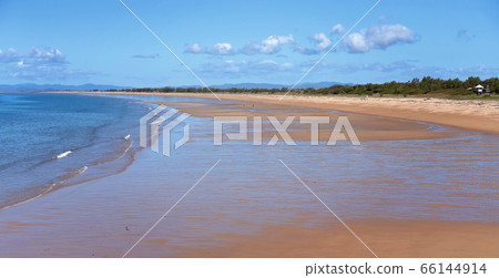 Long Sandy Beach With Tide Out 66144914