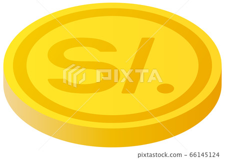 The Peruvian Nuevo Sol Currency Symbol Coin - Stock Illustration 