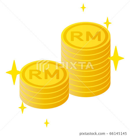 The Malaysian Ringgit currency symbol coins 66145145