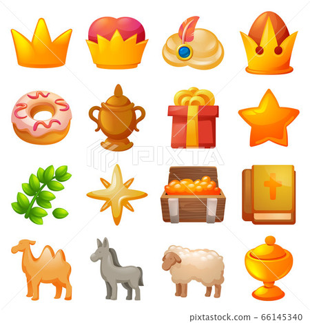 Epiphany icon set, cartoon style Epiphany icon set, cartoon style 66145340