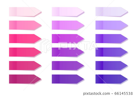 Realistic sticky notes collection. Arrow flag tabs. Post note stickers. Colorful sticky paper sheets 66145538