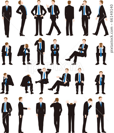Various poses of a businessman 66149140